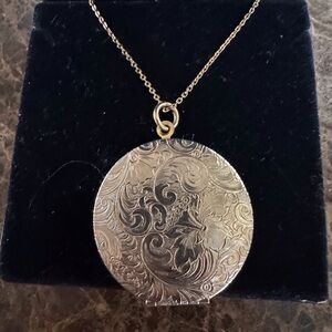 Vintage Gold Filagree 14K GF Locket Necklace